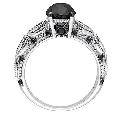 Stella Grace 10k White Gold 2 Carat T.W Black Diamond Engagement Ring
