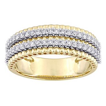 Stella Grace 14k Two-Tone Gold 1/2 Carat T.W Diamond Double Row Eternity Ring
