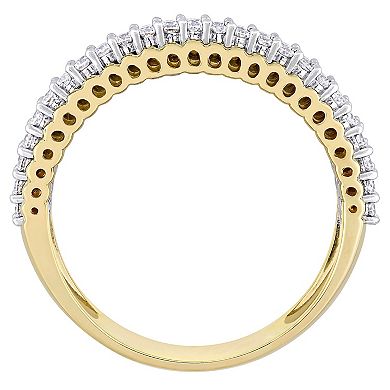 Stella Grace 14k Two-Tone Gold 1/2 Carat T.W Diamond Double Row Eternity Ring
