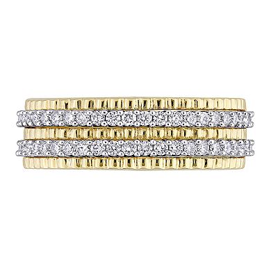 Stella Grace 14k Two-Tone Gold 1/2 Carat T.W Diamond Double Row Eternity Ring