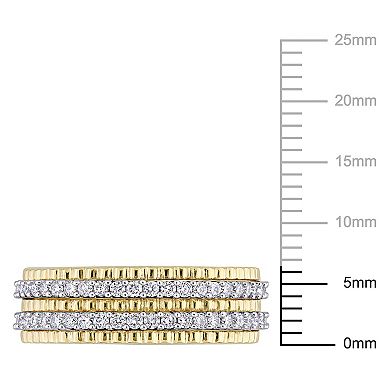 Stella Grace 14k Two-Tone Gold 1/2 Carat T.W Diamond Double Row Eternity Ring