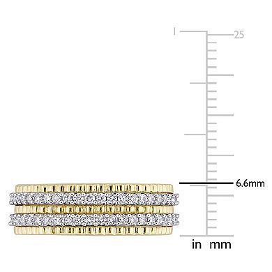 Stella Grace 14k Two-Tone Gold 1/2 Carat T.W Diamond Double Row Eternity Ring
