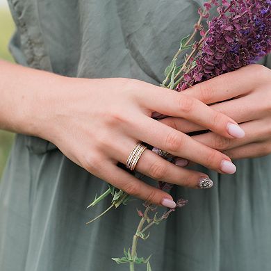 Stella Grace 14k Two-Tone Gold 1/2 Carat T.W Diamond Double Row Eternity Ring