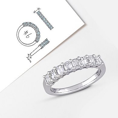 Stella Grace 14k White Gold 1 Carat T.W. Diamond Semi-Eternity Band Ring