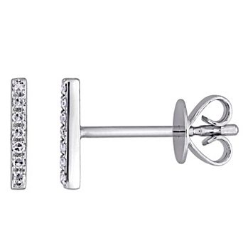Stella Grace 14k White Gold Diamond Accent Bar Stud Earrings