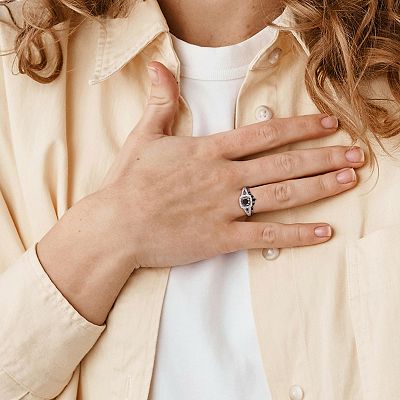 Stella Grace 10k White Gold 1/2 Carat Black White Diamond