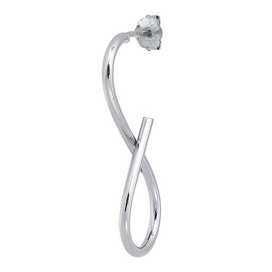 Aleure Precioso Sterling Silver Infinity Drop Earrings