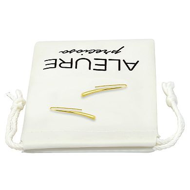 Aleure Precioso Sterling Silver Sculptured Polished Linear Drop Earrings