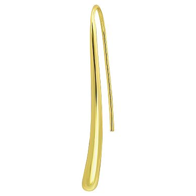 Aleure Precioso Sterling Silver Sculptured Polished Linear Drop Earrings