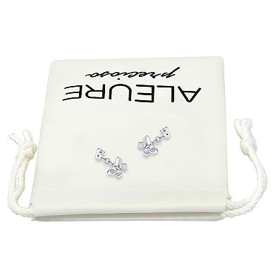 Aleure Precioso Sterling Silver Butterfly Drop Earrings