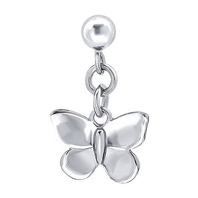 Aleure Precioso Sterling Silver Butterfly Drop Earrings