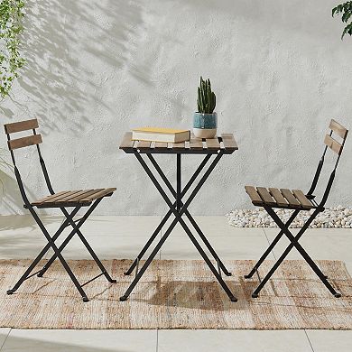 Lavish Home 3-pc. Folding Wood Bistro Set