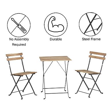 Lavish Home 3-pc. Folding Wood Bistro Set