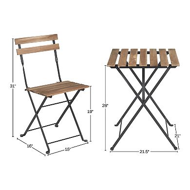 Lavish Home 3-pc. Folding Wood Bistro Set