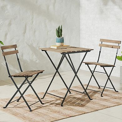 Lavish Home 3-pc. Folding Wood Bistro Set