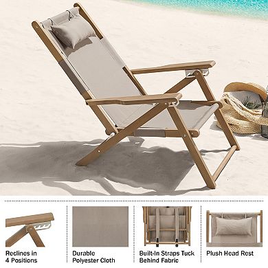 Lavish Home Folding Backpack Beach Chair