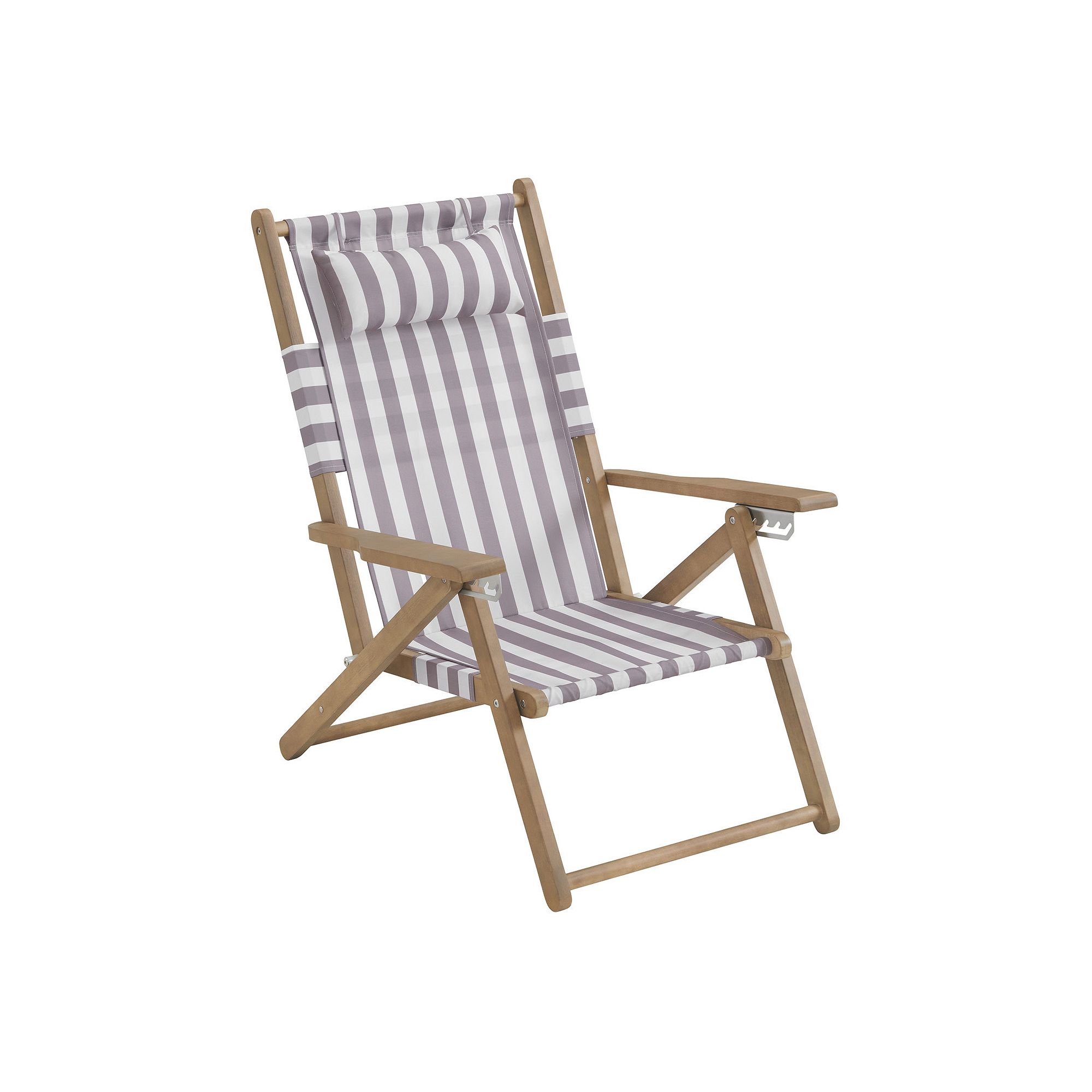 Lavish Home Folding Backpack Beach Chair, Brown Stripe