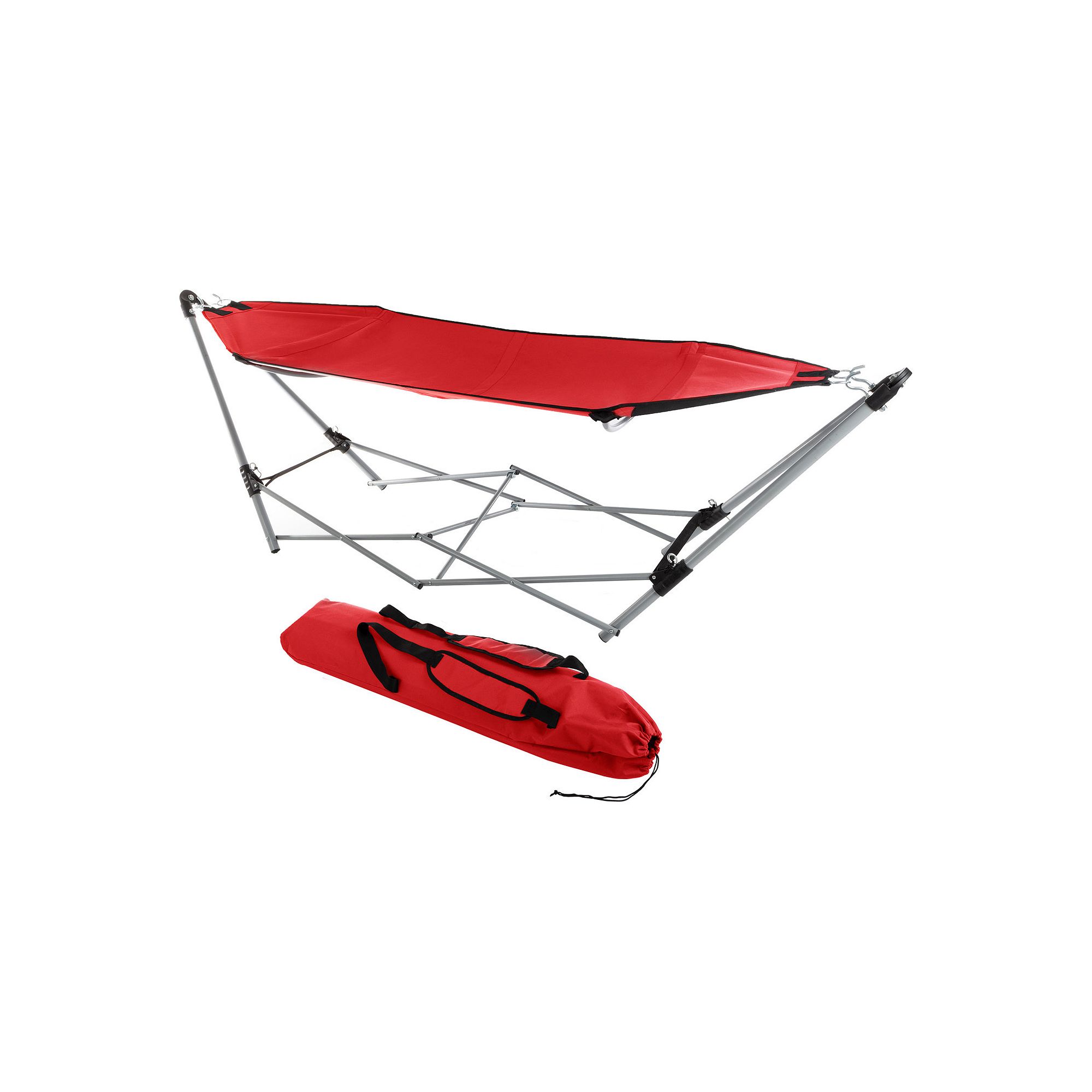 Lavish Home Portable Hammock with Stand, Red