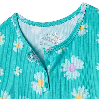 Girls 4 12 Cuddl Duds Ribbed Short Sleeve Sleep Shirt Sleep Pants Sleep Shorts Set