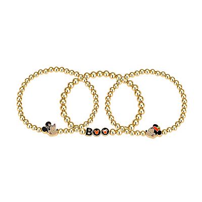 14k Gold Mickey Minnie Bracelet Disney Classics Womens Cubic