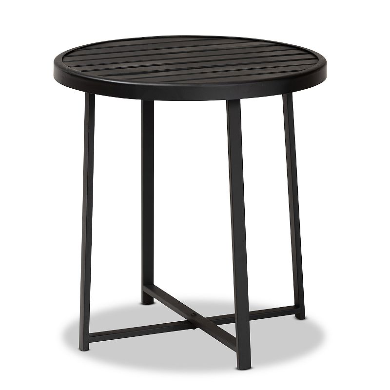 Baxton Studio Sadiya Modern Industrial Black Finished Metal Outdoor Side Table