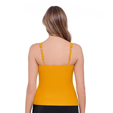 Women's Bal Harbour Solid Rouched Sides Ring Tankini Top