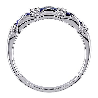 Stella Grace 10k White Gold Sapphire & Diamond Accent Eternity Ring