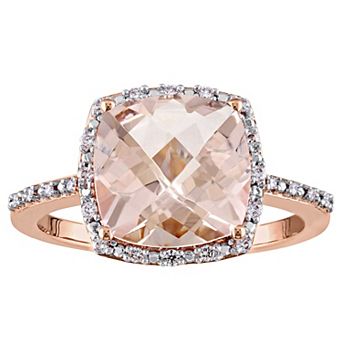 Stella Grace 14k Rose Gold Morganite & 1/10 Carat T.W. Diamond Engagement Ring