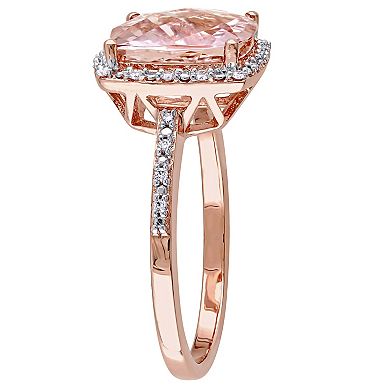 Stella Grace 14k Rose Gold Morganite & 1/10 Carat T.W. Diamond Engagement Ring