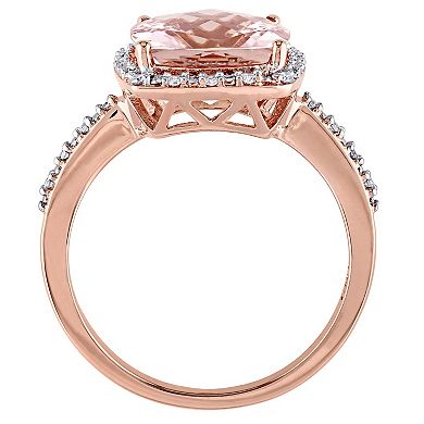 Stella Grace 14k Rose Gold Morganite & 1/10 Carat T.W. Diamond Engagement Ring