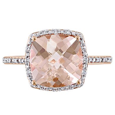 Stella Grace 14k Rose Gold Morganite & 1/10 Carat T.W. Diamond Engagement Ring