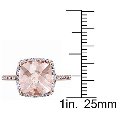 Stella Grace 14k Rose Gold Morganite & 1/10 Carat T.W. Diamond Engagement Ring