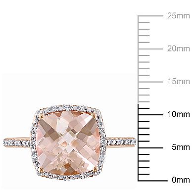 Stella Grace 14k Rose Gold Morganite & 1/10 Carat T.W. Diamond Engagement Ring