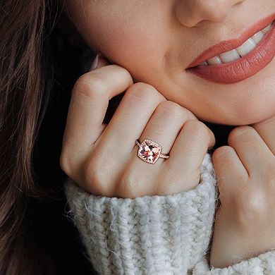 Stella Grace 14k Rose Gold Morganite & 1/10 Carat T.W. Diamond Engagement Ring