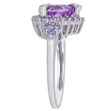 Stella Grace 10k White Gold Amethyst, Tanzanite & Diamond Accent Cocktail Ring