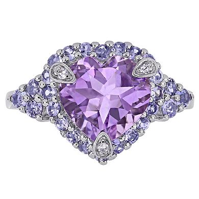 Stella Grace 10k White Gold Amethyst, Tanzanite & Diamond Accent Cocktail Ring