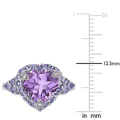 Stella Grace 10k White Gold Amethyst, Tanzanite & Diamond Accent Cocktail Ring