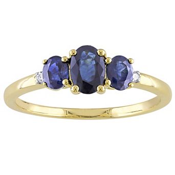Stella Grace 10k Gold Sapphire & Diamond Accent 3-Stone Ring
