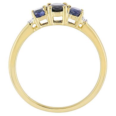 Stella Grace 10k Gold Sapphire & Diamond Accent 3-Stone Ring