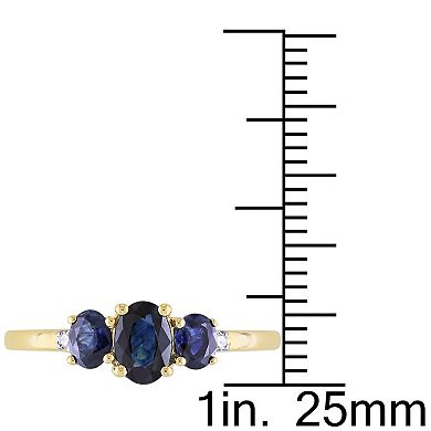 Stella Grace 10k Gold Sapphire & Diamond Accent 3-Stone Ring