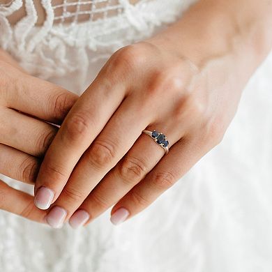 Stella Grace 10k Gold Sapphire & Diamond Accent 3-Stone Ring