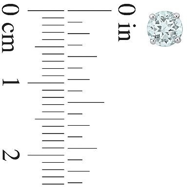 Stella Grace 14k White Gold Aquamarine Stud Solitaire Earrings