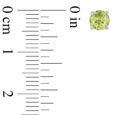 Stella Grace 14k White Gold Peridot Stud Solitaire Earrings