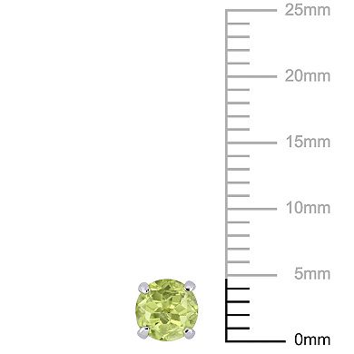 Stella Grace 14k White Gold Peridot Stud Solitaire Earrings