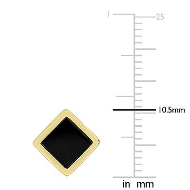 Men's Stella Grace 14k Gold Square Black Onyx Stud Earrings
