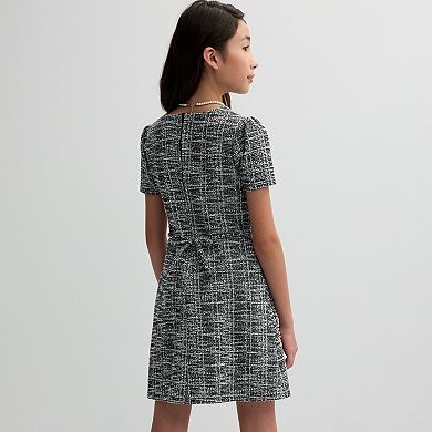 Girls 4-16 Speechless Square Neck Boucle Dress