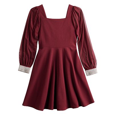 fitted lace wedding dress Count Me In Light Wash Cotton Denim Long Sleeve Mini Dress main image 1