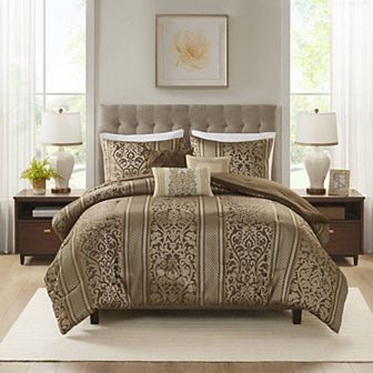 Madison Park Abigail 6 pc Jacquard Comforter Set with Throw Pillows