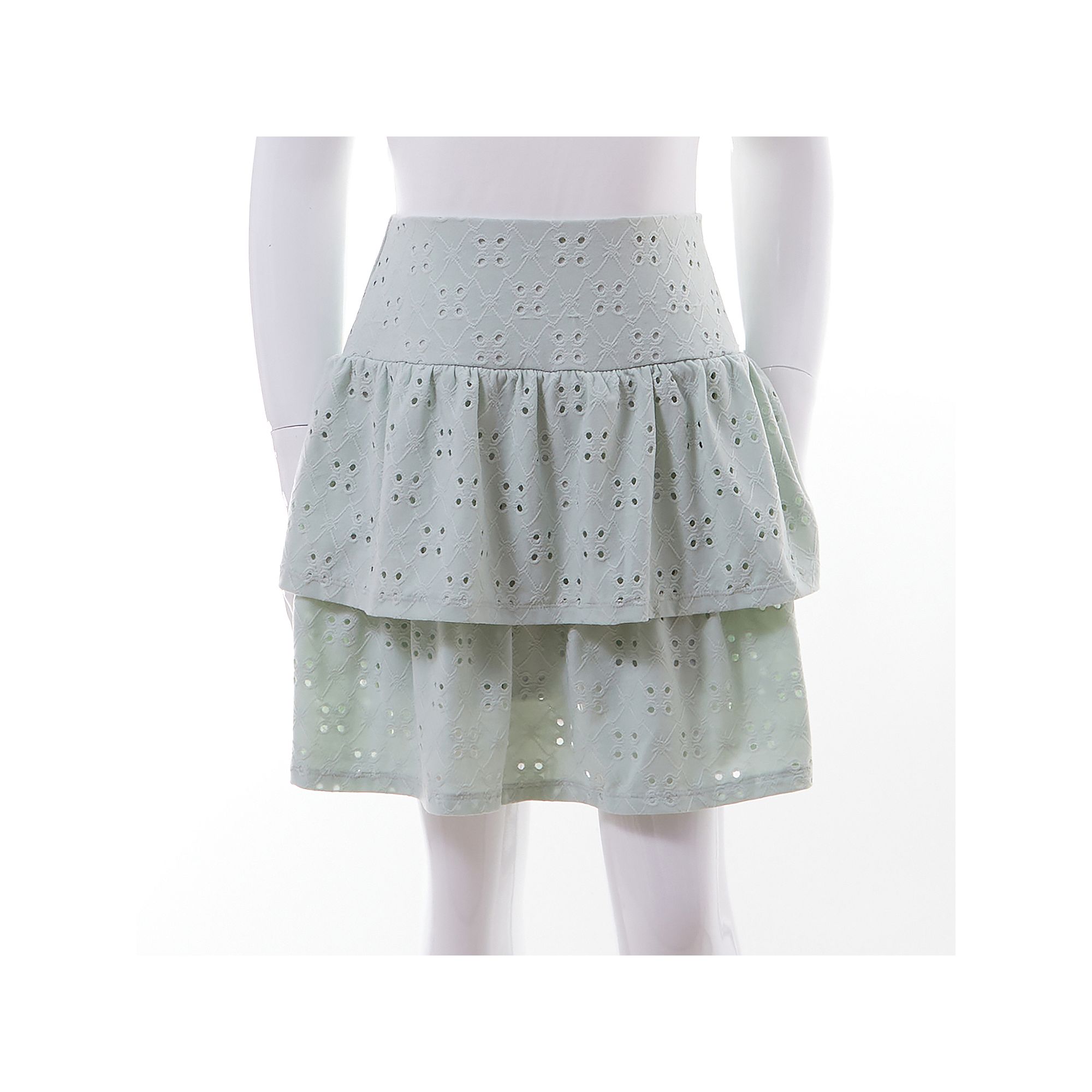 Girls Mini Society Tiered Eyelet Skirt, Girls, Size: Small, Green