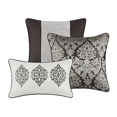 Madison Park Annette 6-Piece Jacquard Comforter Set with Throw Pillows